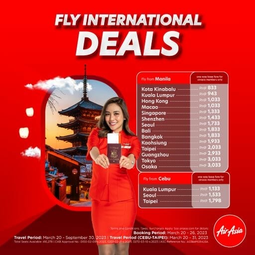 Airasia Philippines Fly International Deals From Php Piso Fare Promo