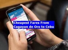 Cagayan de Oro to Cebu fares