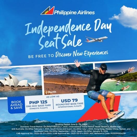 Philippine Airlines P125 Independence Day Seat Sale Piso Fare Promo